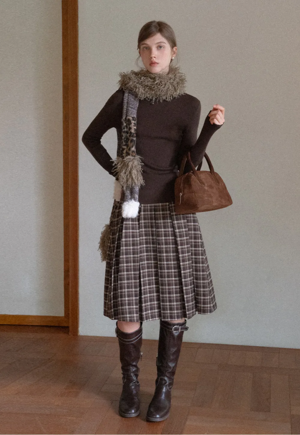 Mixed Texture Knit Scarf