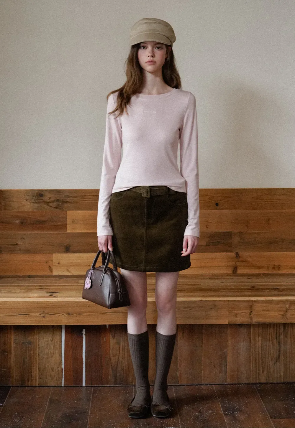 Structured Wool Blend Newsboy Cap