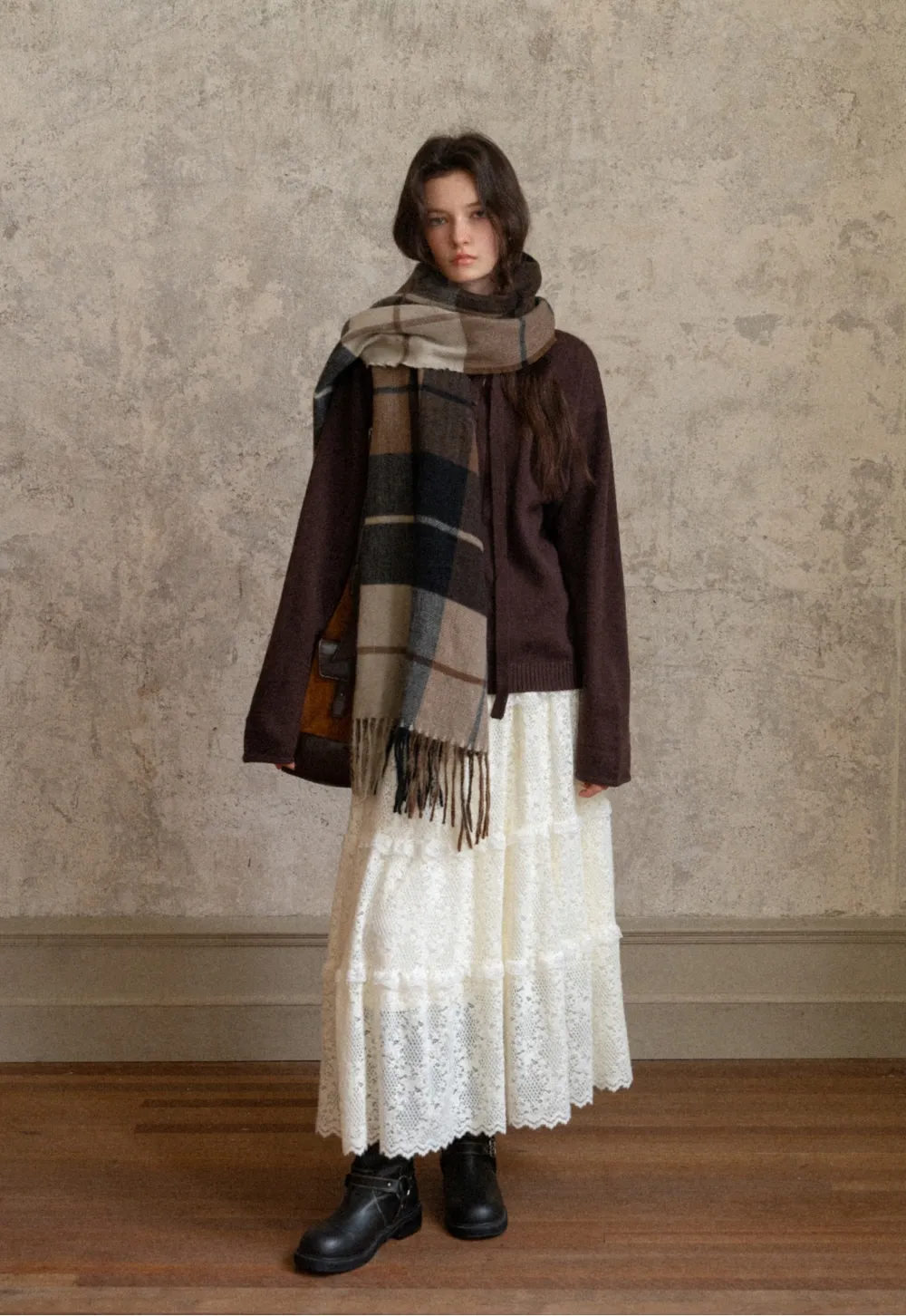 Lace Tiered Skirt with Ruffle Detail