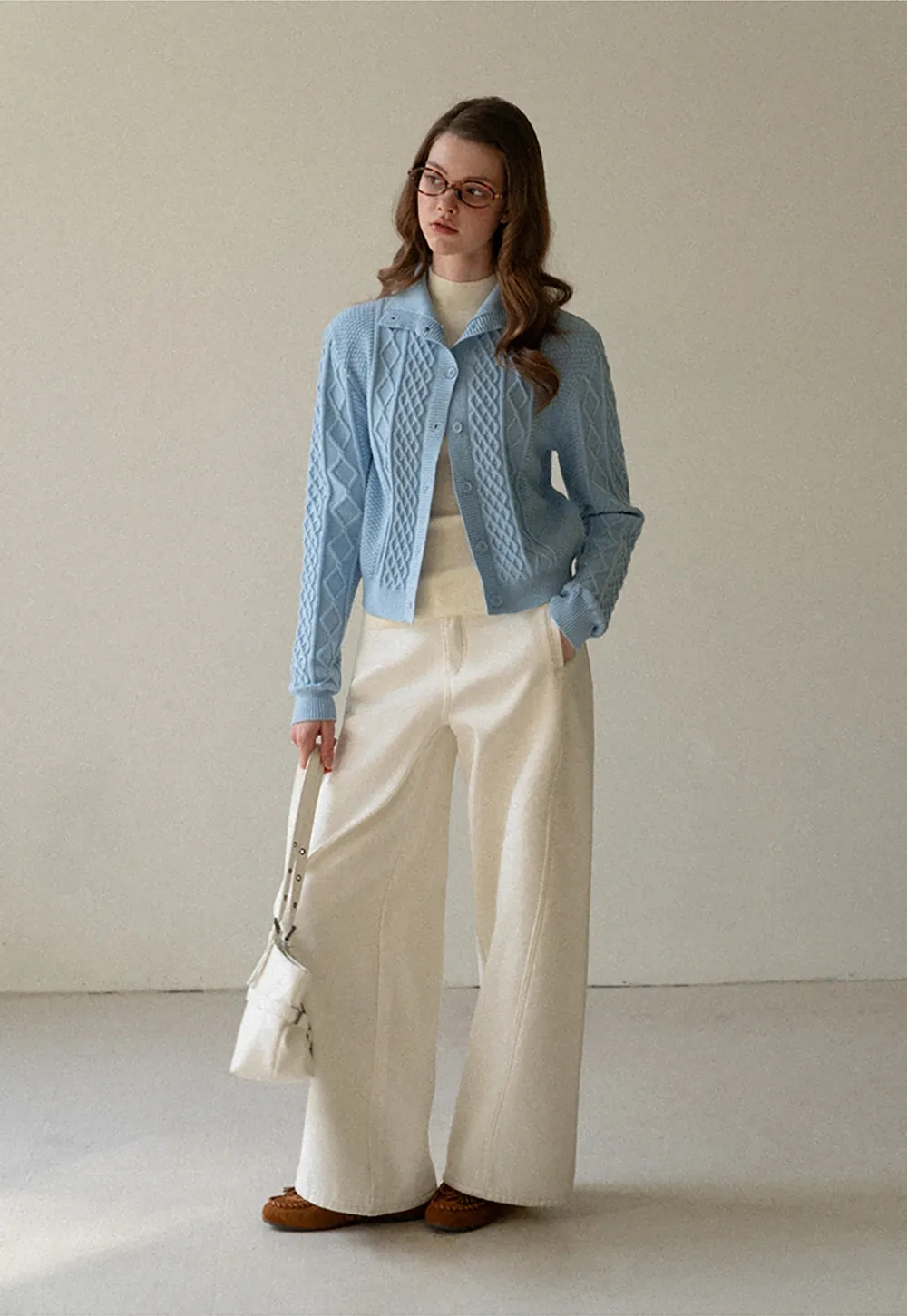 Cable Knit Cropped Cardigan