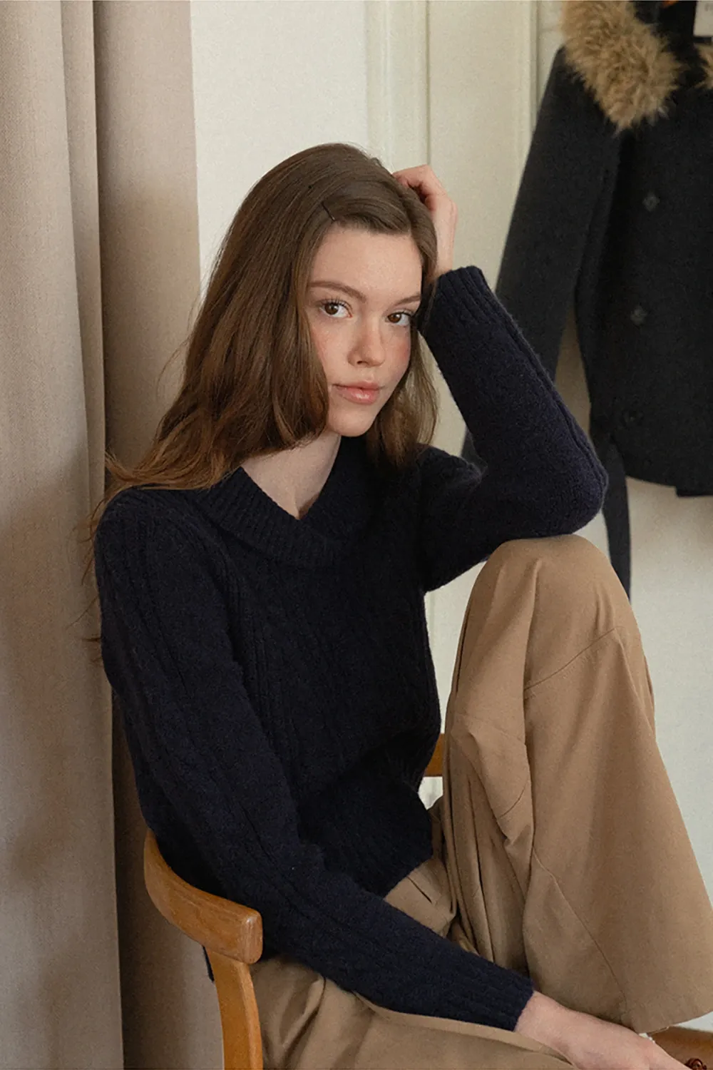 Cozy Ribbed Cable Knit Sweater