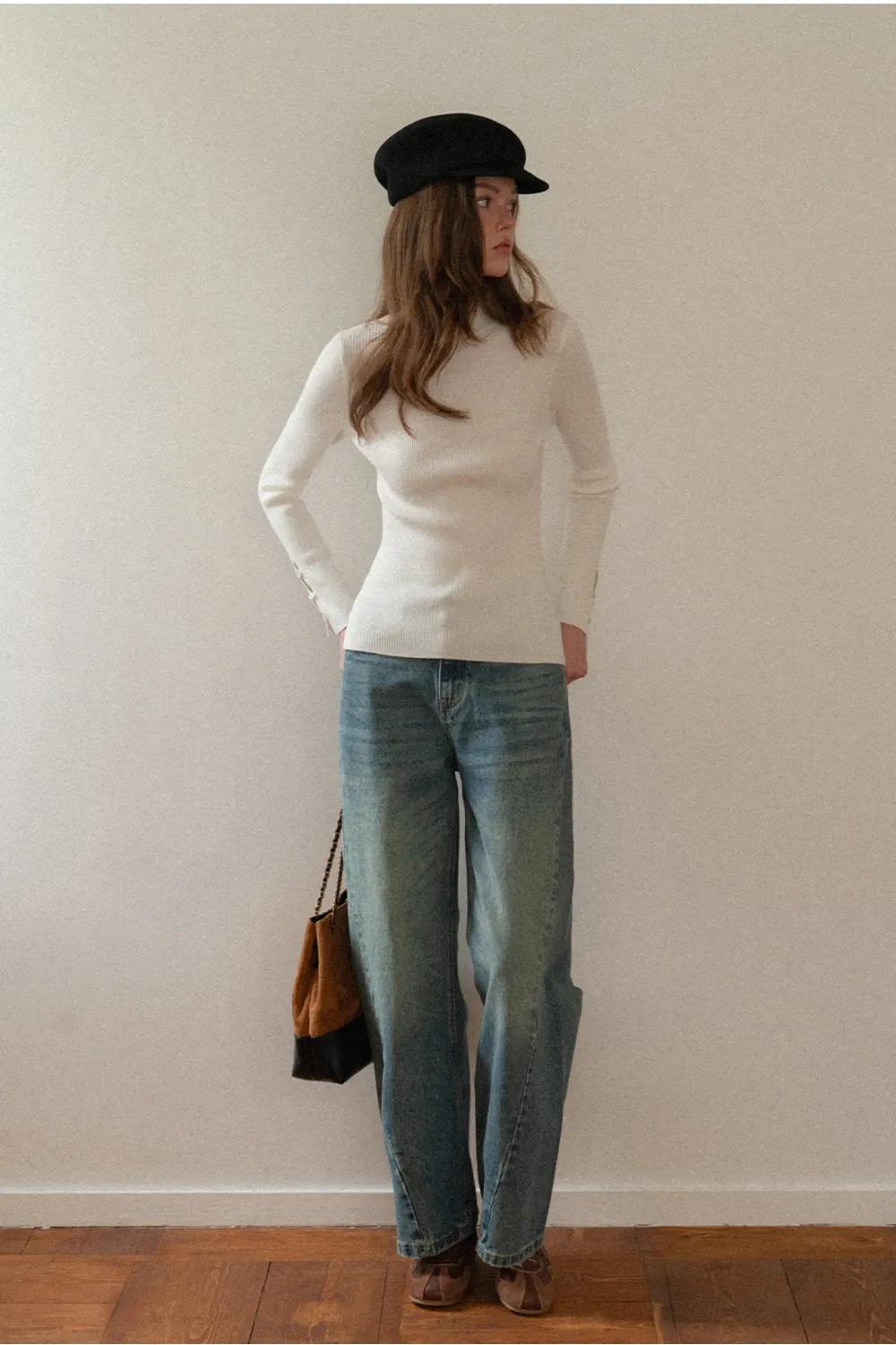 Wide-Leg Denim Jeans