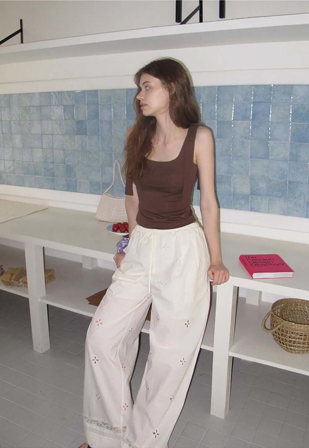 Women’s Eyelet Wide-Leg Drawstring Pants