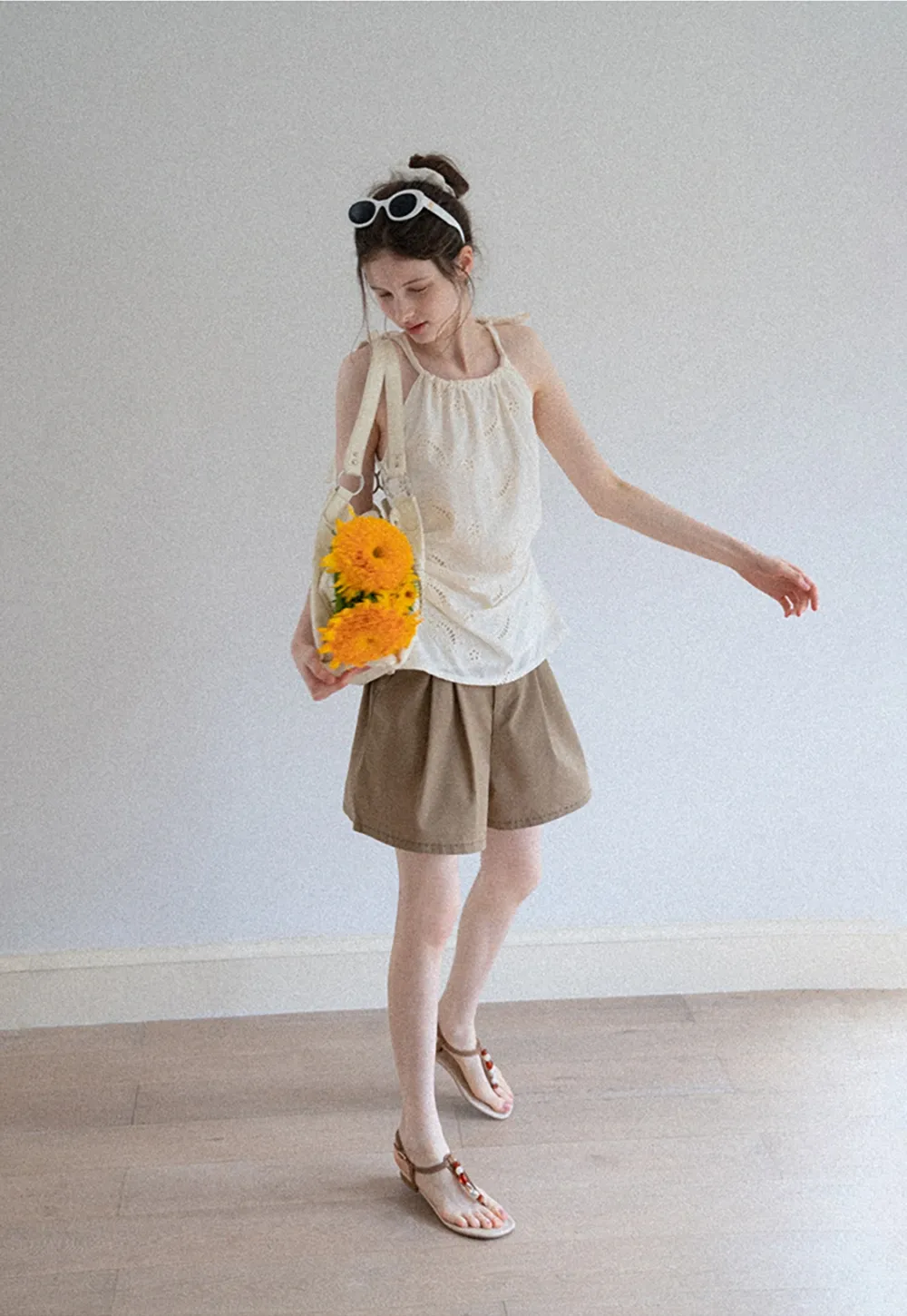 Women's Belted Pleat-Front Bermuda Shorts