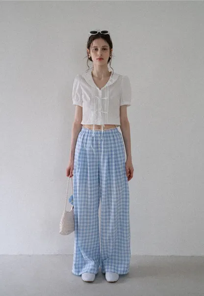 Women's Lace Collar Bow-Detail Blouse