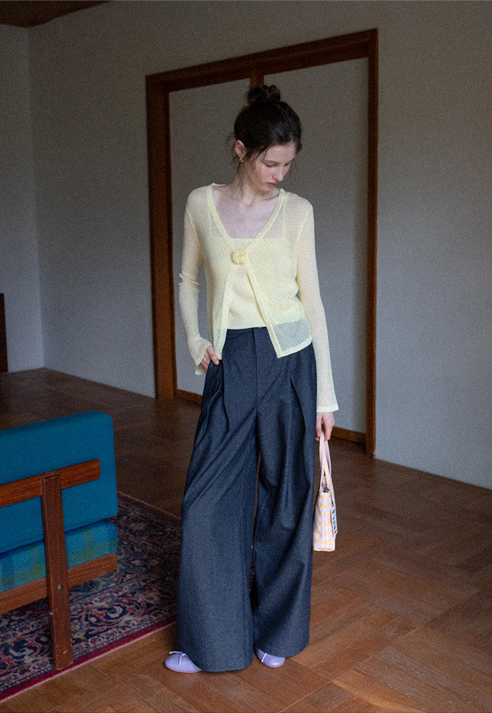 Women's High Waist Pleated Wide Leg Trousers