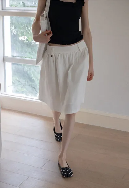 Women's A-Line High Waist Skirt with Pockets
