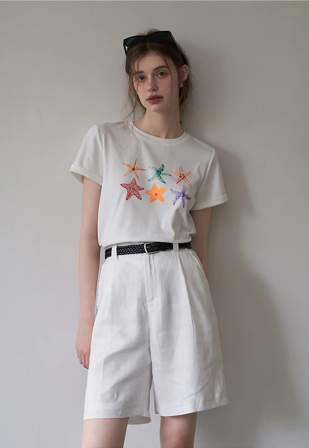 Women's Graphic Print Straight Shoulder T-Shirt