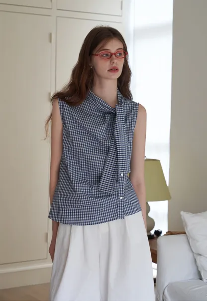 Elegant Tie Neck Sleeveless Top for Women