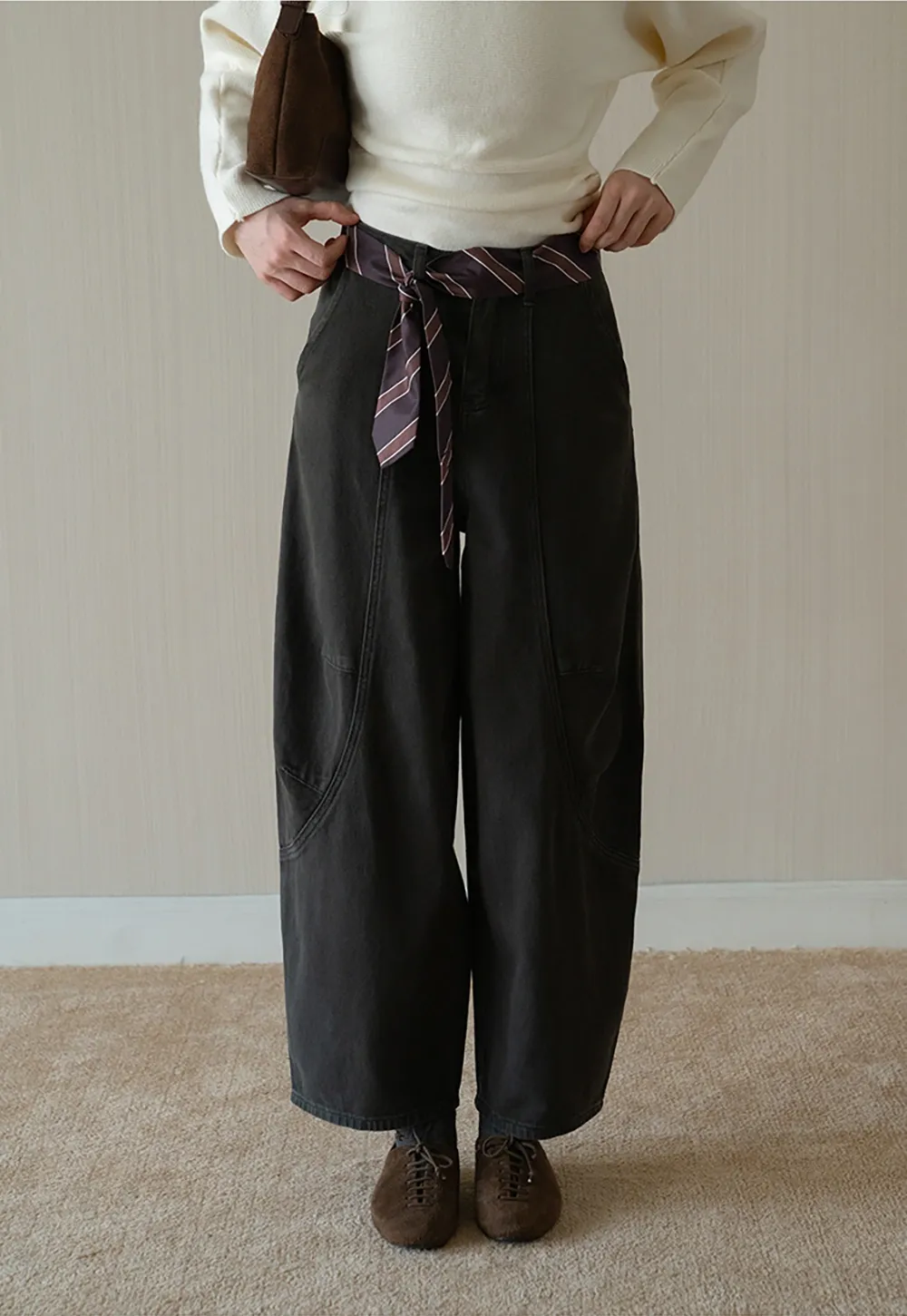 Womens High Waist Wide Leg Cargo Pants