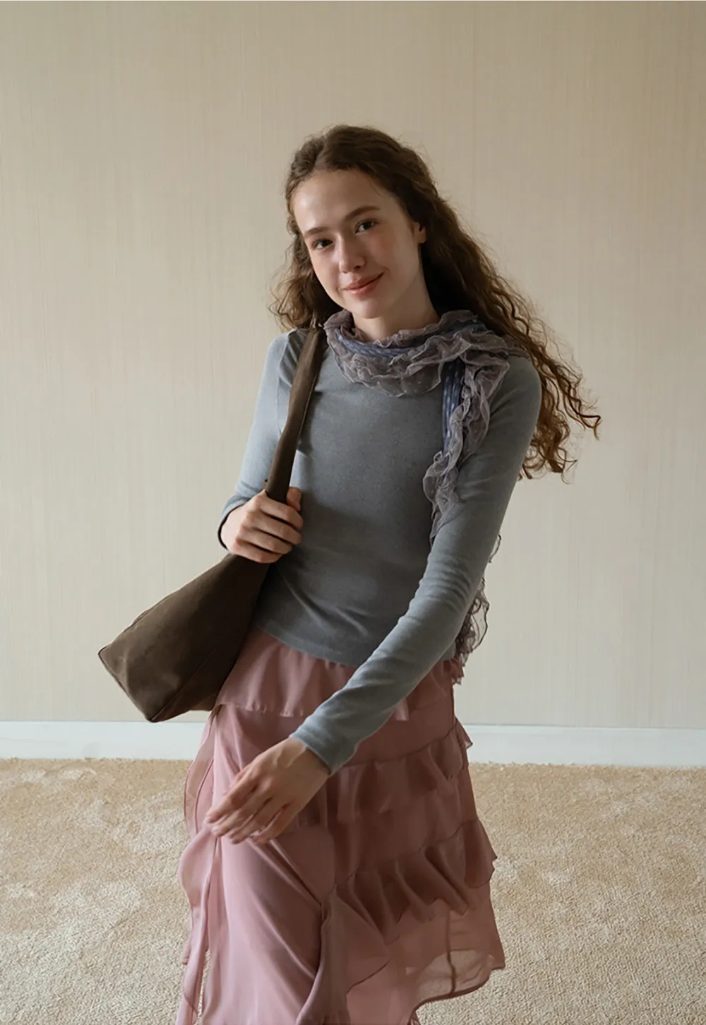 Women Basic Crew Neck Long Sleeve T Shirt