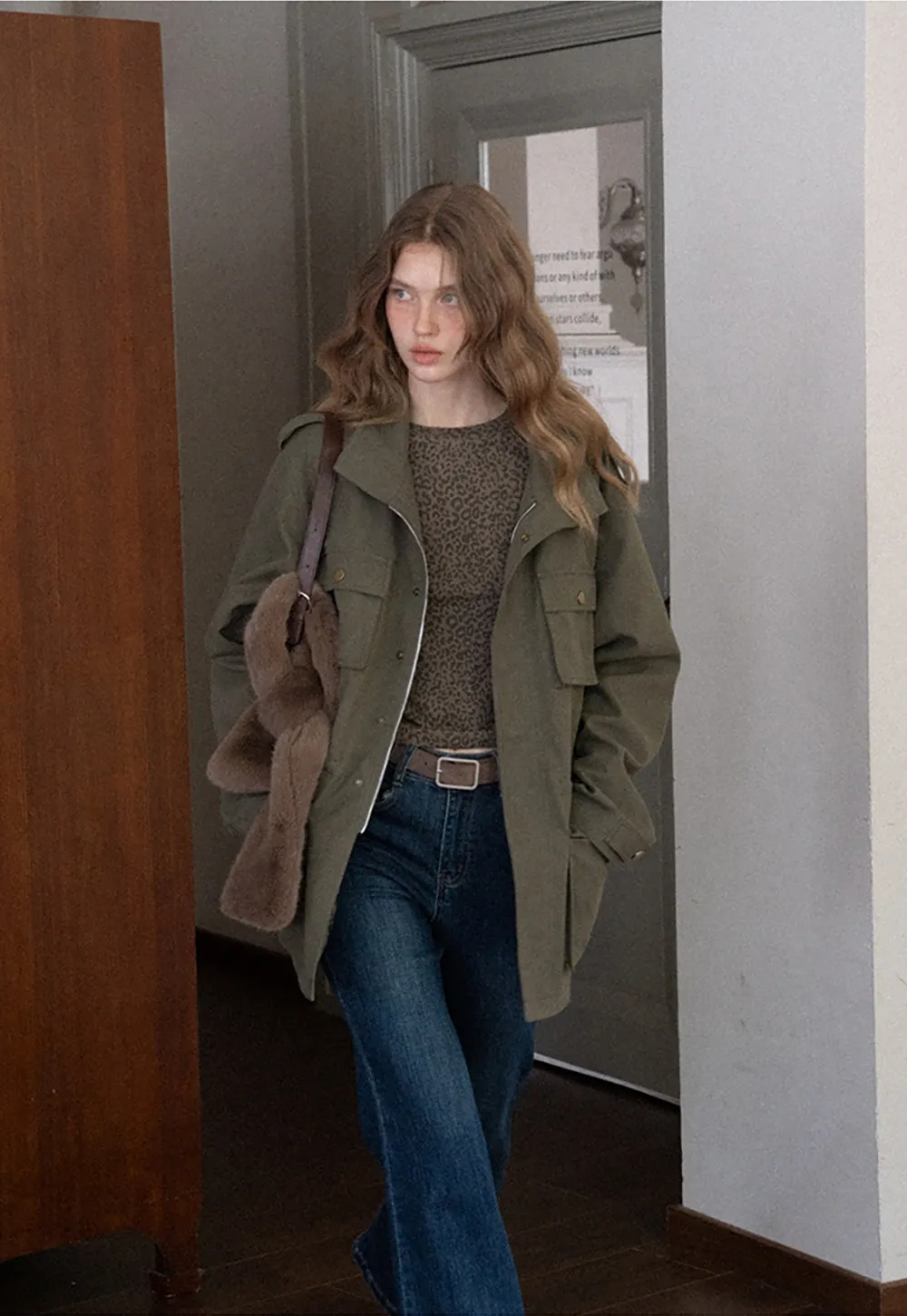 Womens Oversized Utility Pocket Jacket