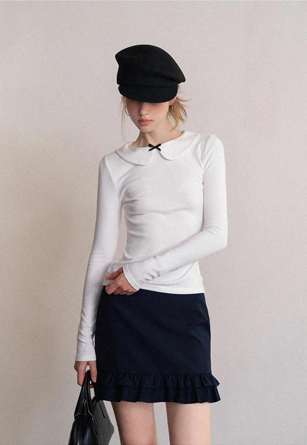 Peter Pan Collar Long Sleeve Tee