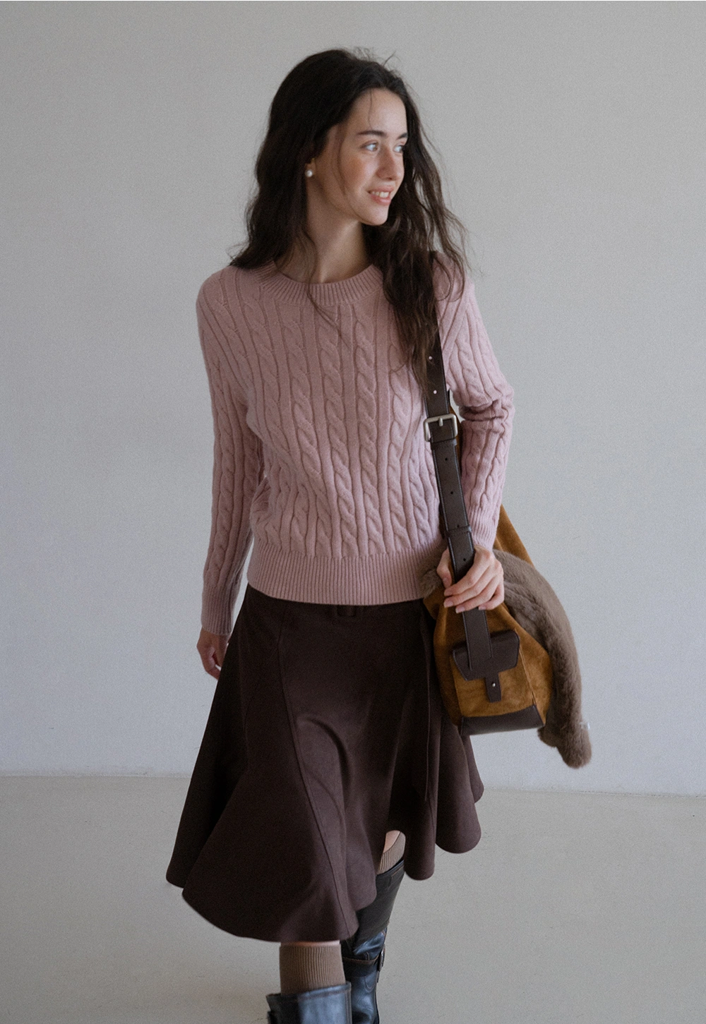 Womens Classic Cable Knit Sweater