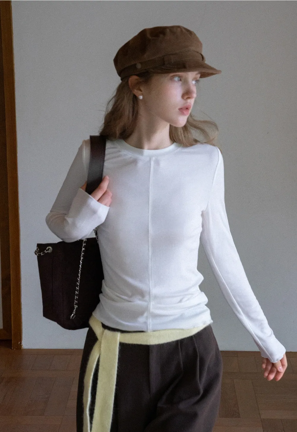 Womens Classic Long Sleeve Basic Tee