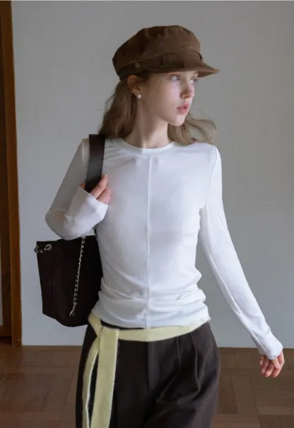 Womens Classic Long Sleeve Basic Tee