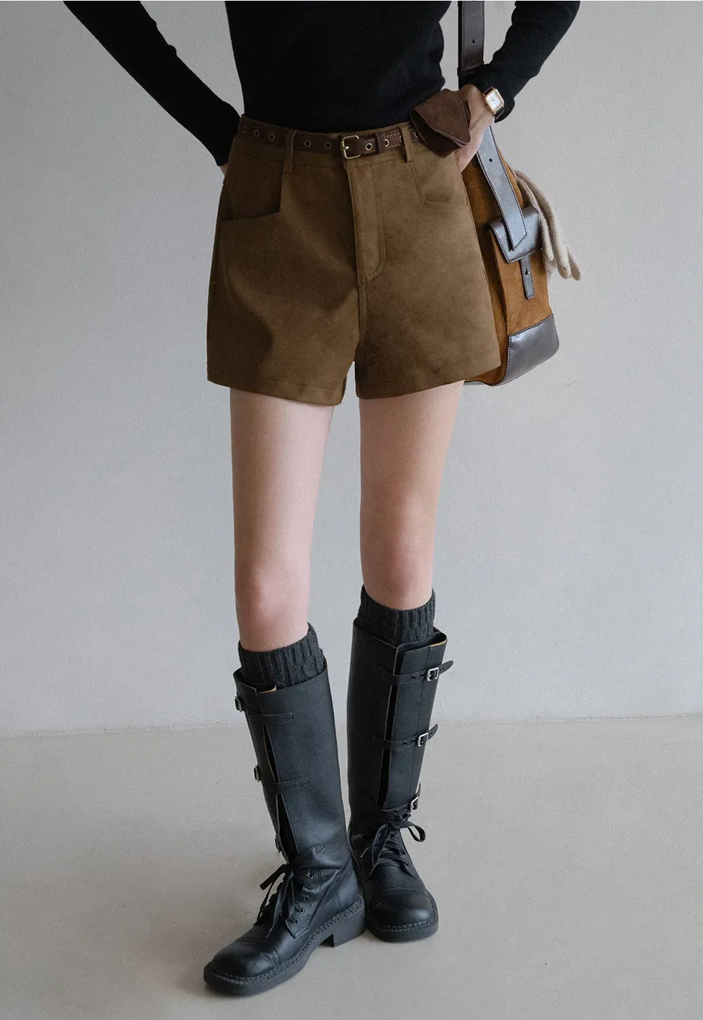 Belted Pocket Shorts