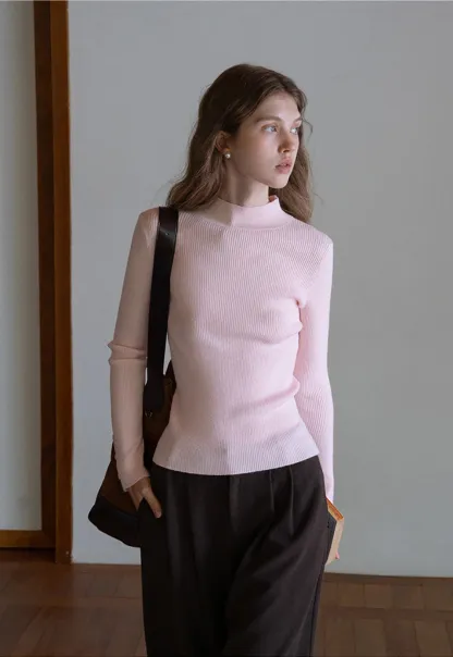 Womens Mock Neck Knit Top