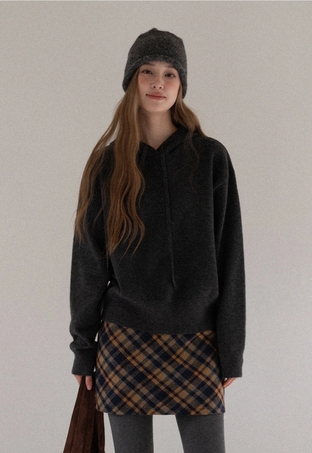 Women Basic Knit Hoodie Long Sleeve Pullover Sweater