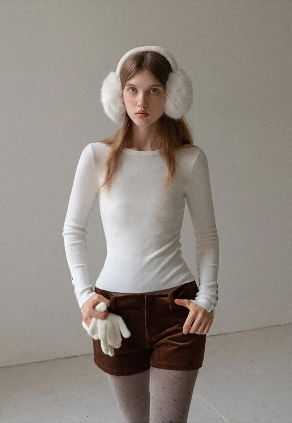 Basic Ribbed Knit Top Women Long Sleeve Pullover