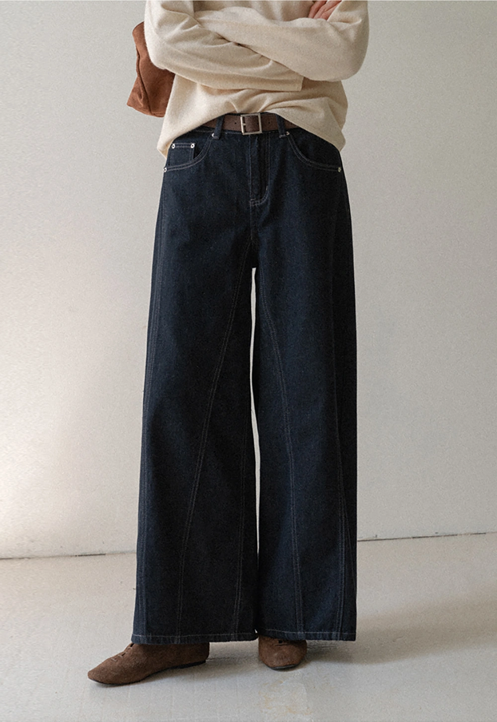 Women High Waist Wide Leg Denim Jeans Pants