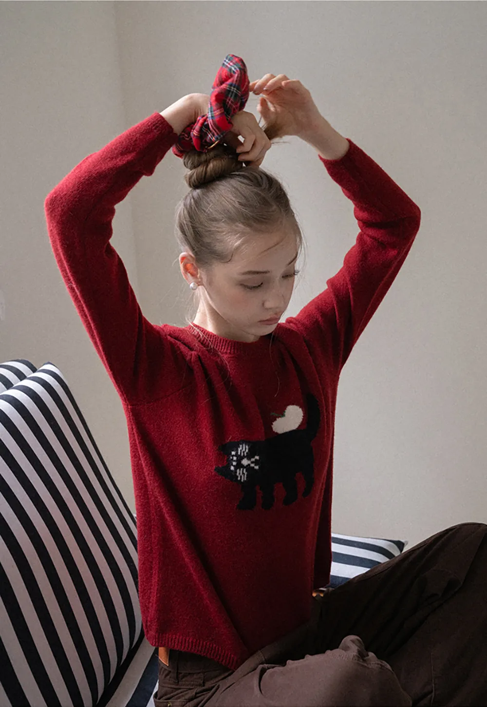 Cat Pattern Knit Sweater