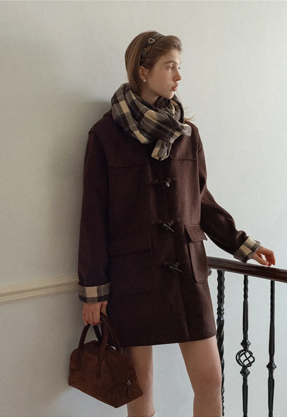 Classic Checkered Scarf Women Warm Winter Wrap