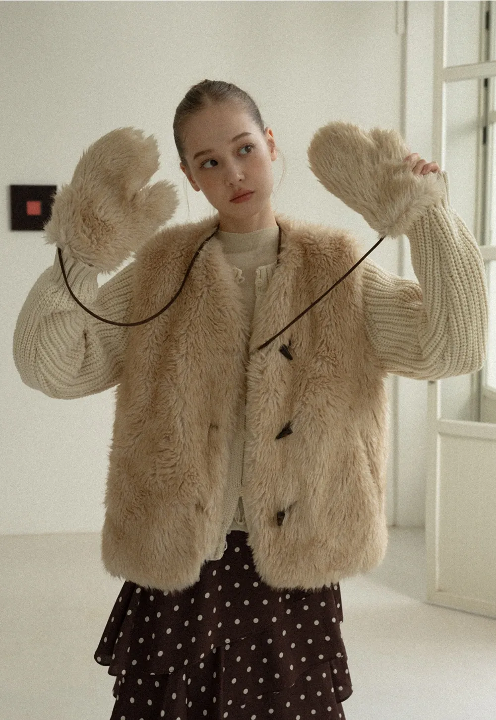 Soft Shearling Vest Women Warm Fuzzy Gilet