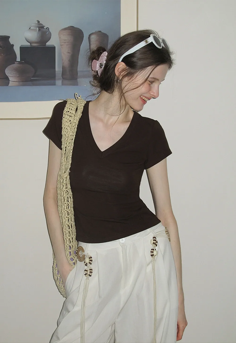 Women's Slim Fit V-Neck Short Sleeve T-Shirt