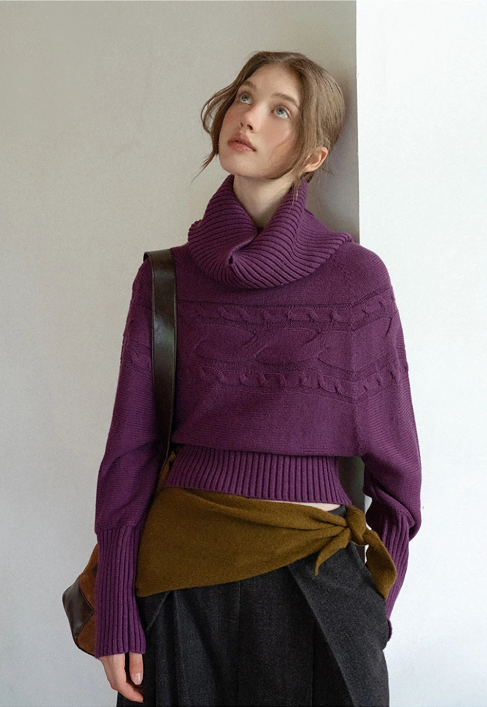 Women Ribbed Turtleneck Sweater