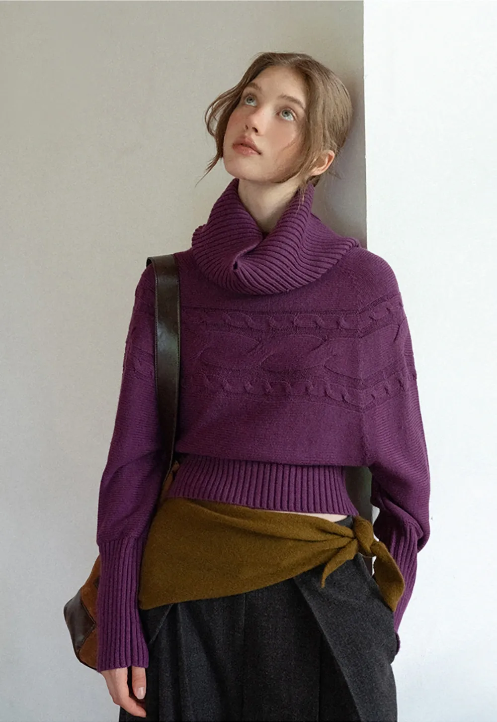 Women Ribbed Turtleneck Sweater