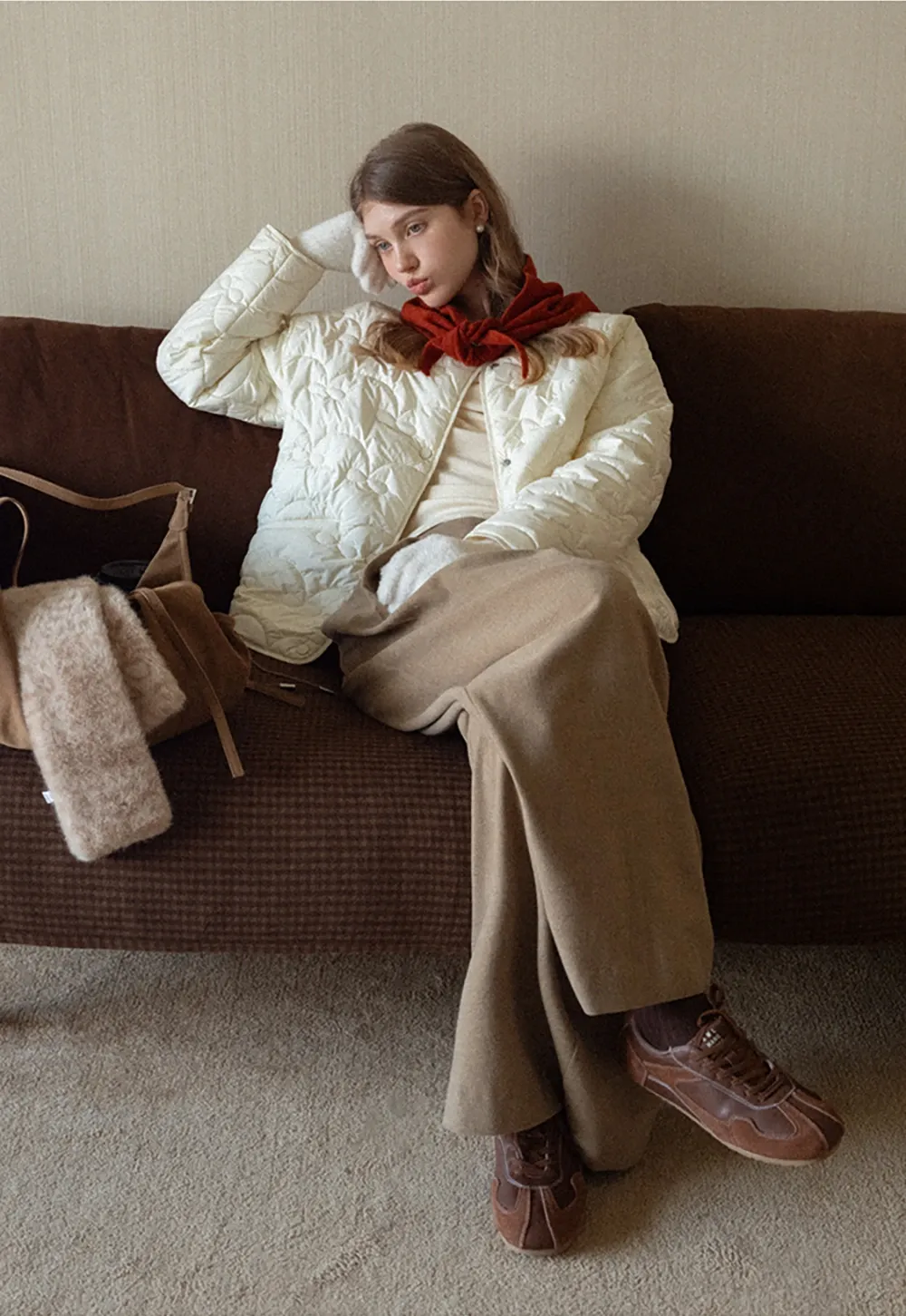 Triangle Versatile Knit Scarf and Shawl