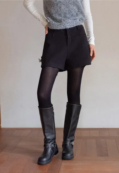 Womens High Waist Shorts with Belt