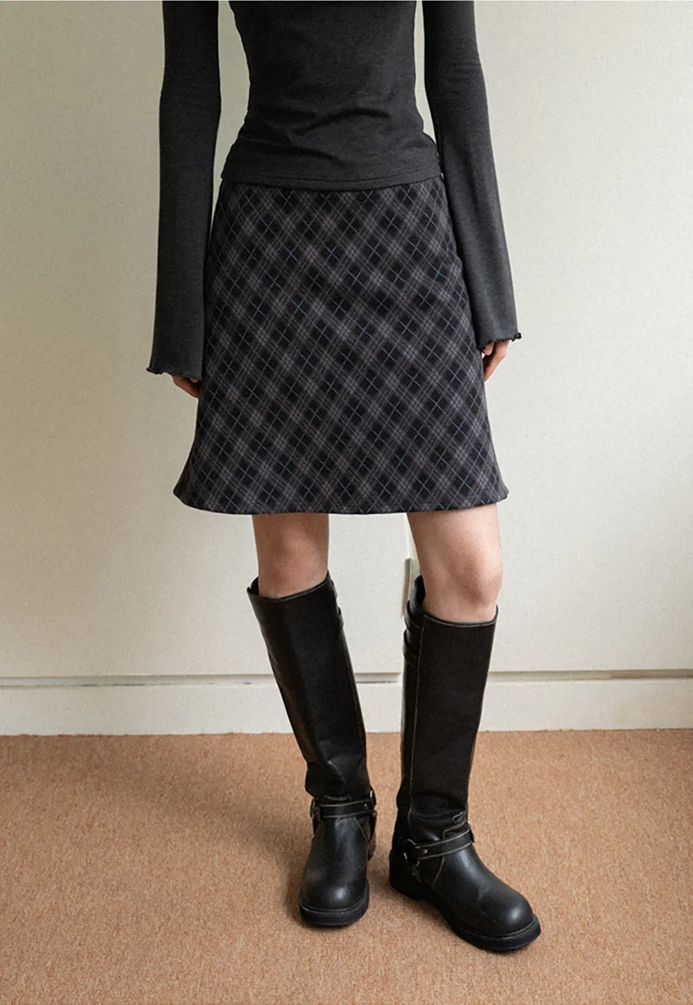 Plaid A-Line Mini Skirt