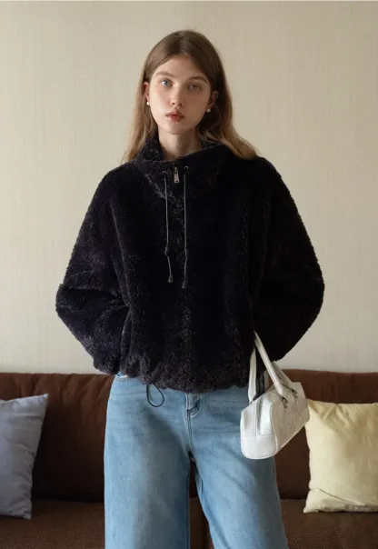 Wide-Leg Denim Jeans with Belt and Charm Detail