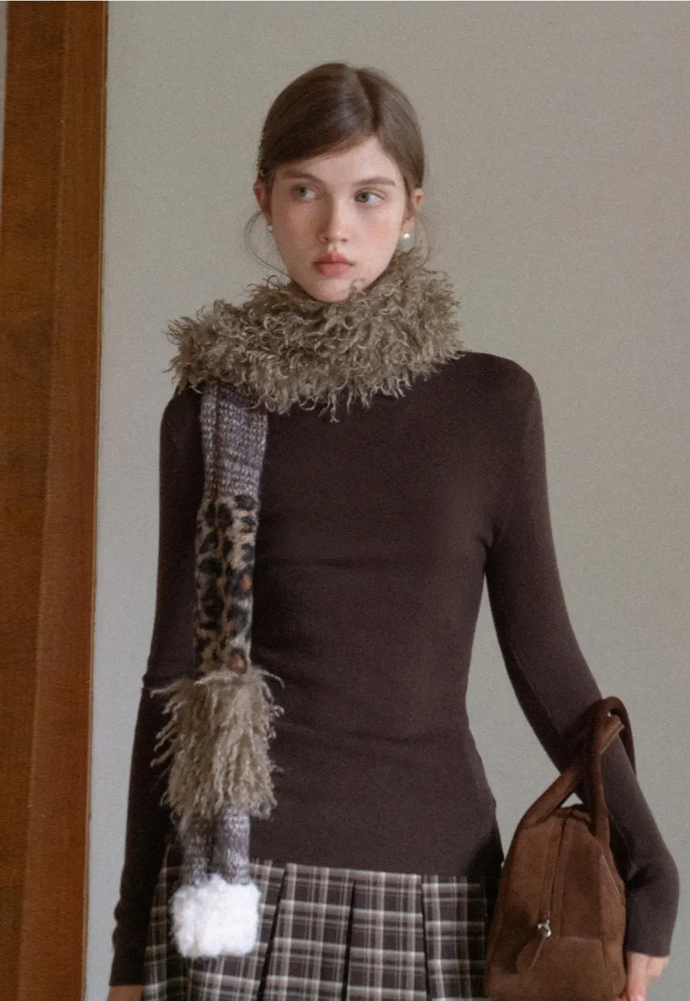 Mixed Texture Knit Scarf