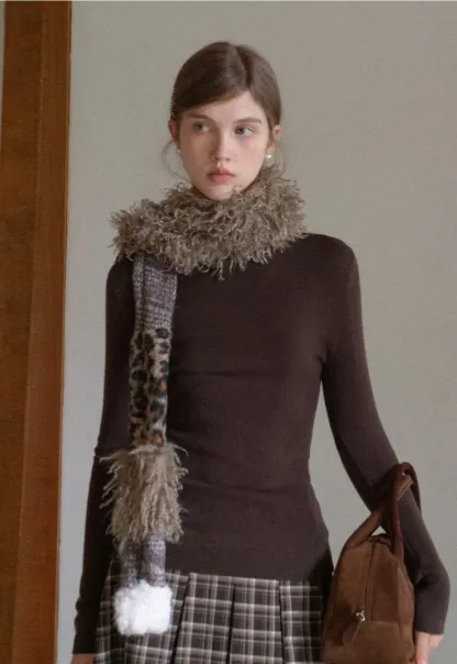 Mixed Texture Knit Scarf