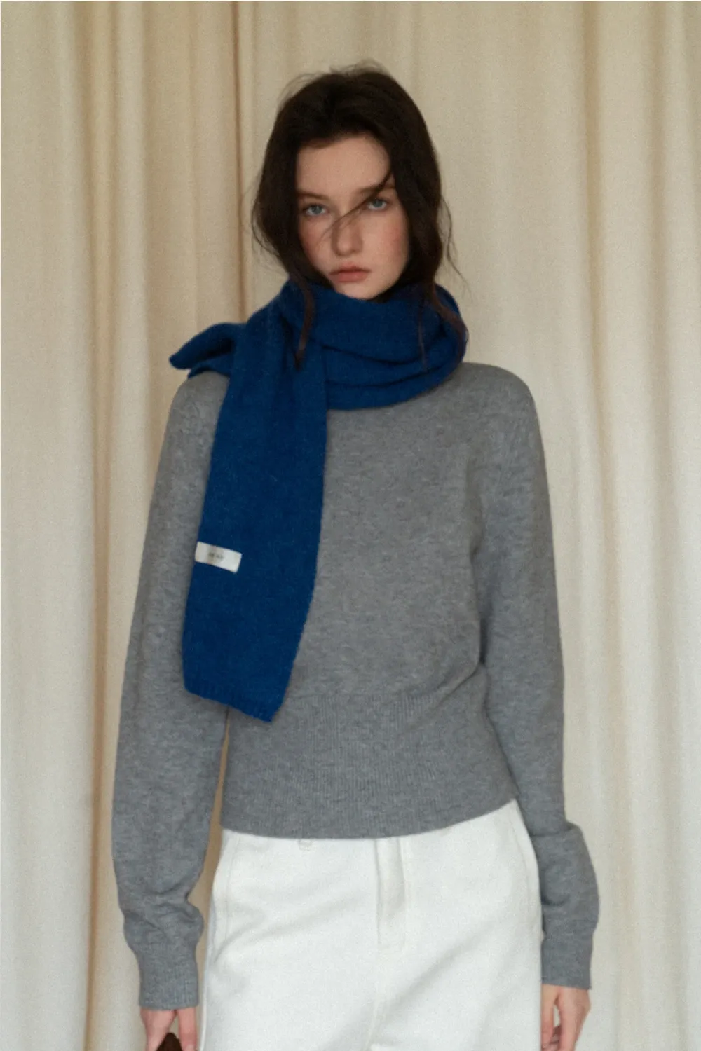Warm Solid Long Knit Scarf