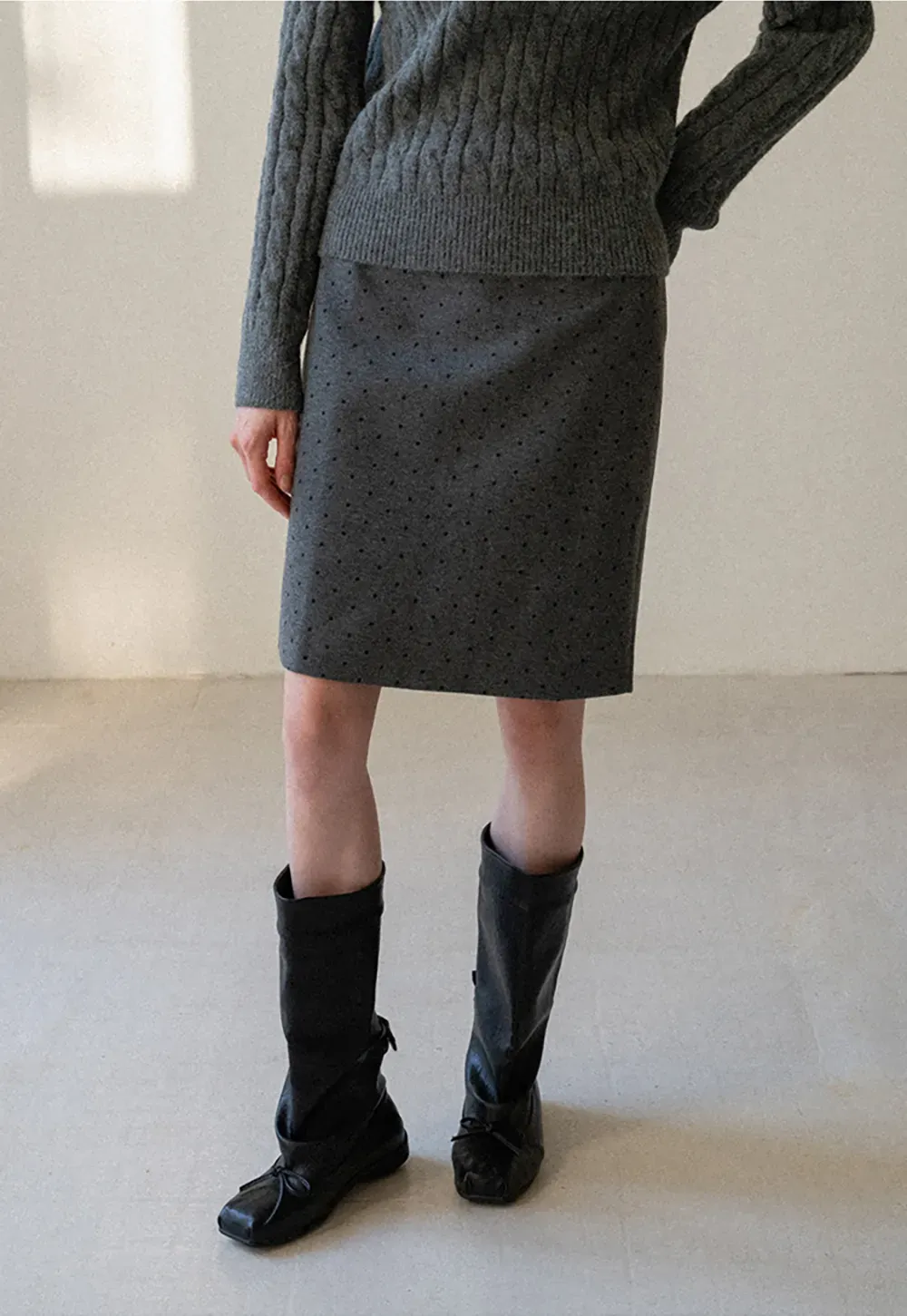 Polka Dot A-Line Mini Skirt