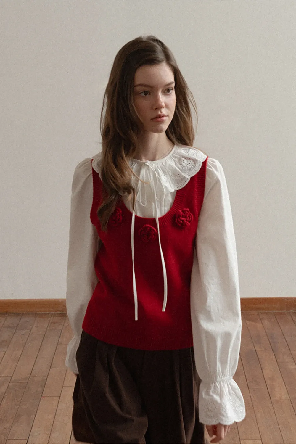 Floral Applique Knit Tank Top