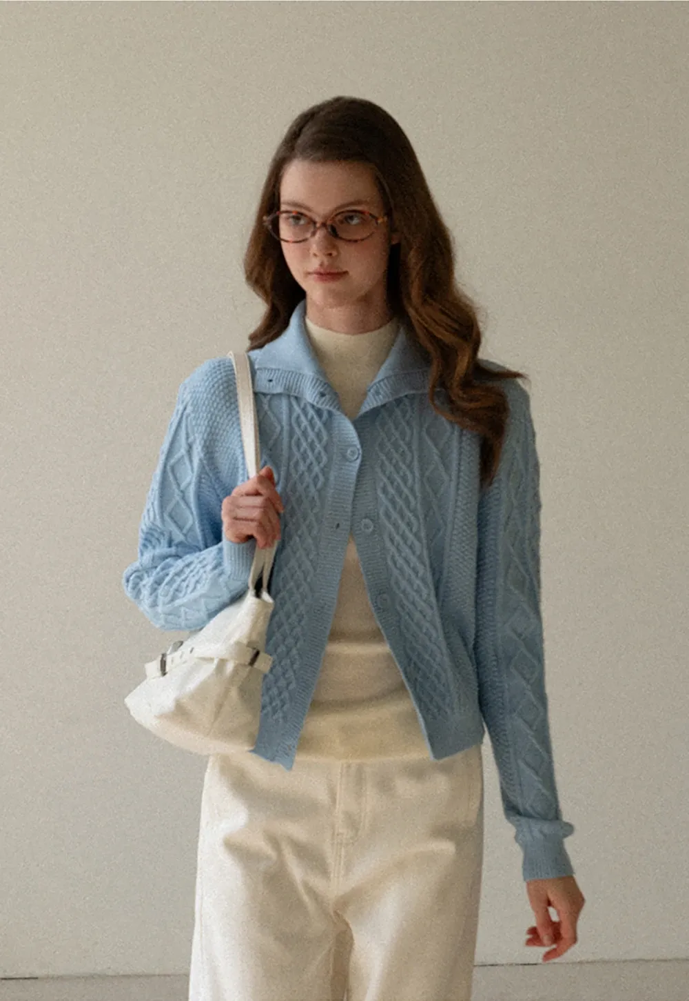 Cable Knit Cropped Cardigan