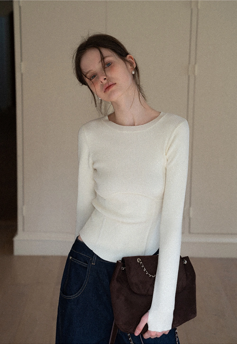 Women Basic Ribbed Sweater for Layering