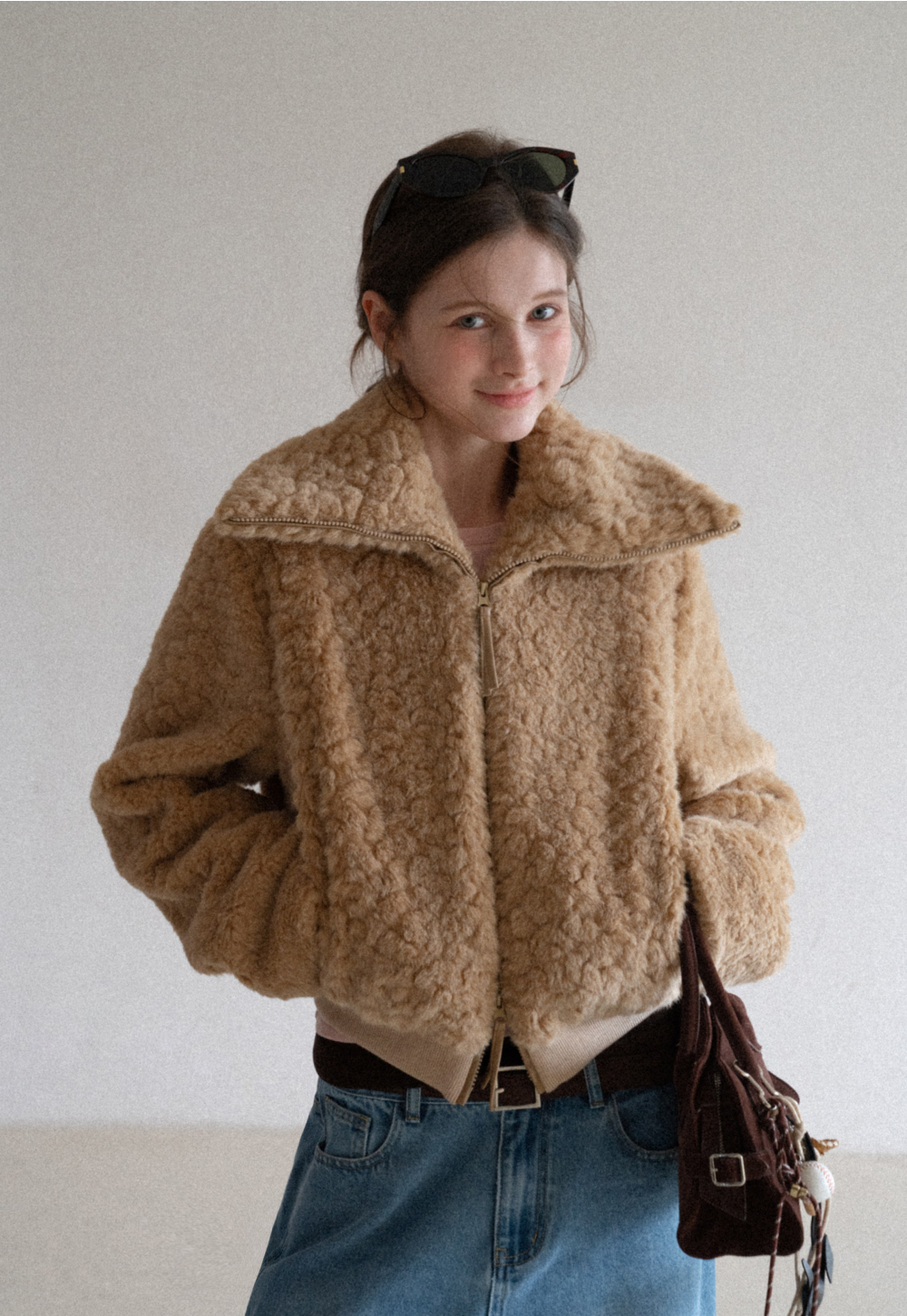 Fuzzy Textured Short Jacket