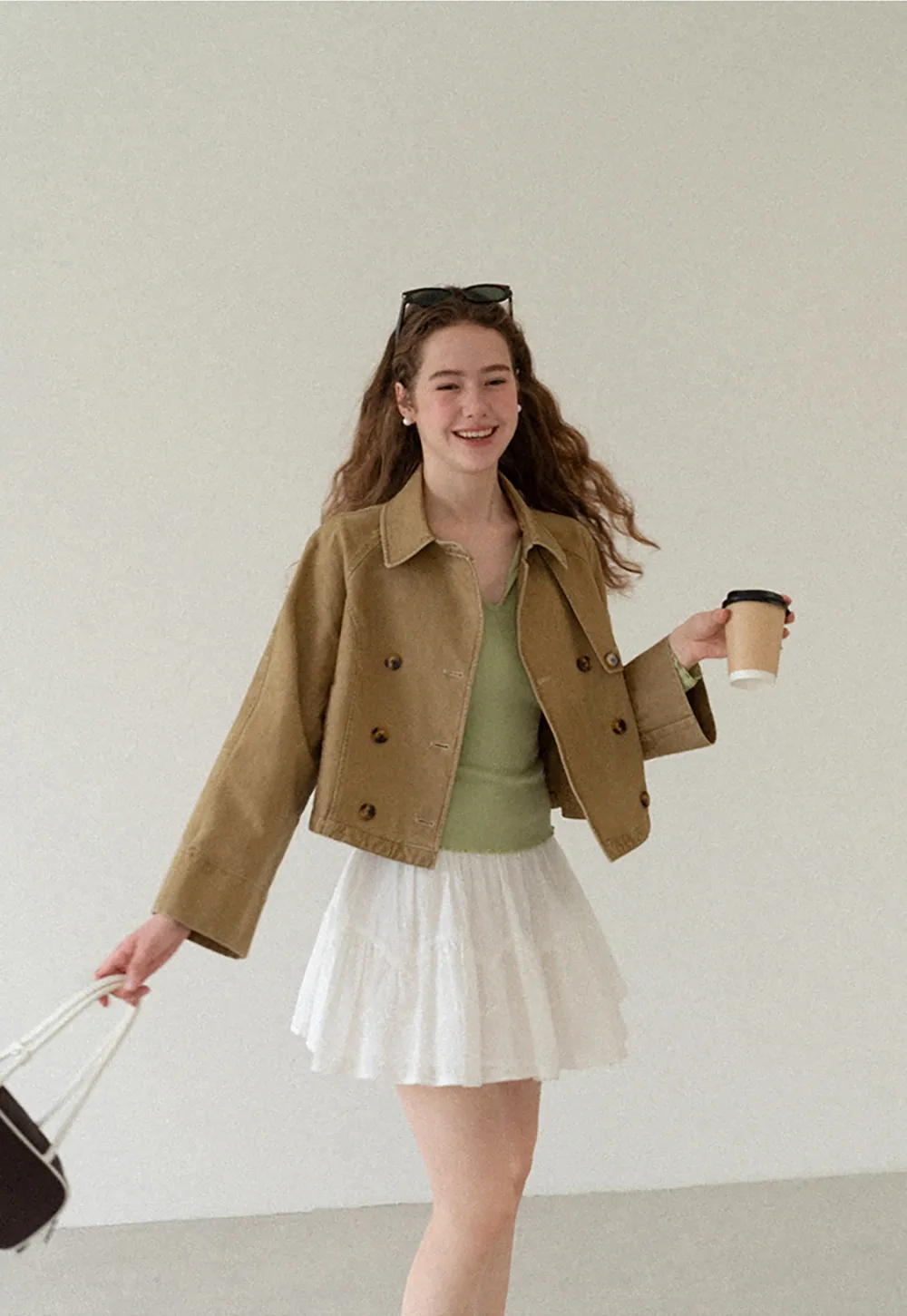 Cropped Double Breasted Short Jacket