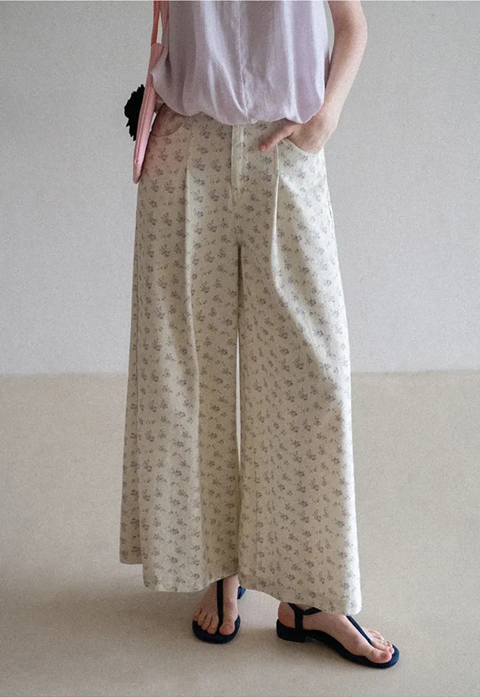Women’s Ditsy Floral Wide-Leg Pants