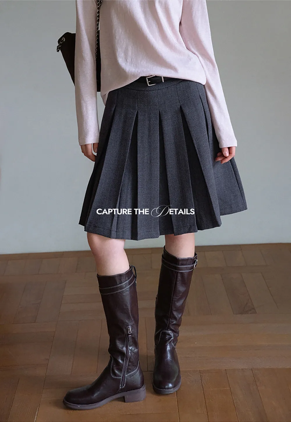 Women’s Pleated Mini Skirt with Belt