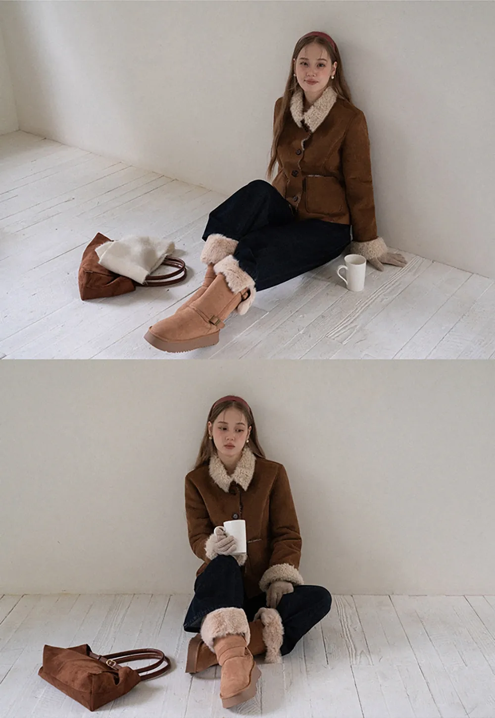 Women Fashion Faux Suede Jacket