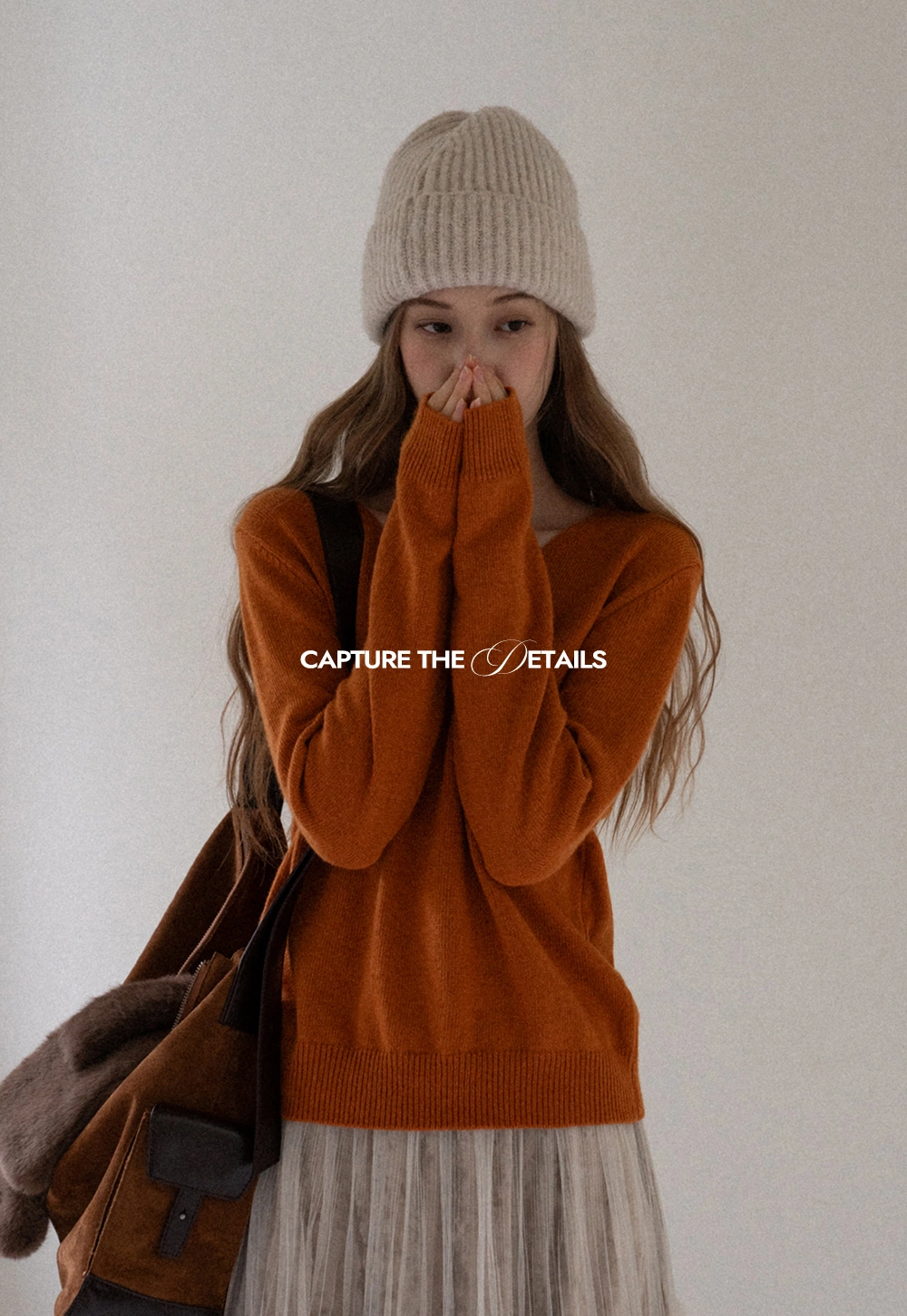 Womens Soft V Neck Knit Sweater