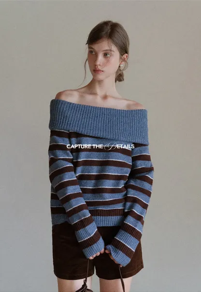 Striped Turtleneck Sweater