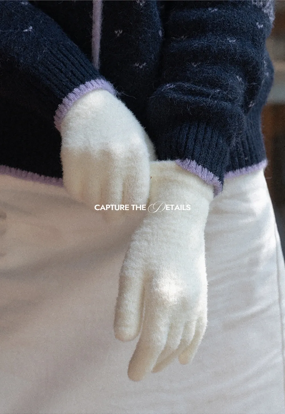 Solid Color Thick Knitted Finger Gloves